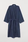 Premium Linen-Blend Kimono Bathrobe – Lightweight Breathable Comfort