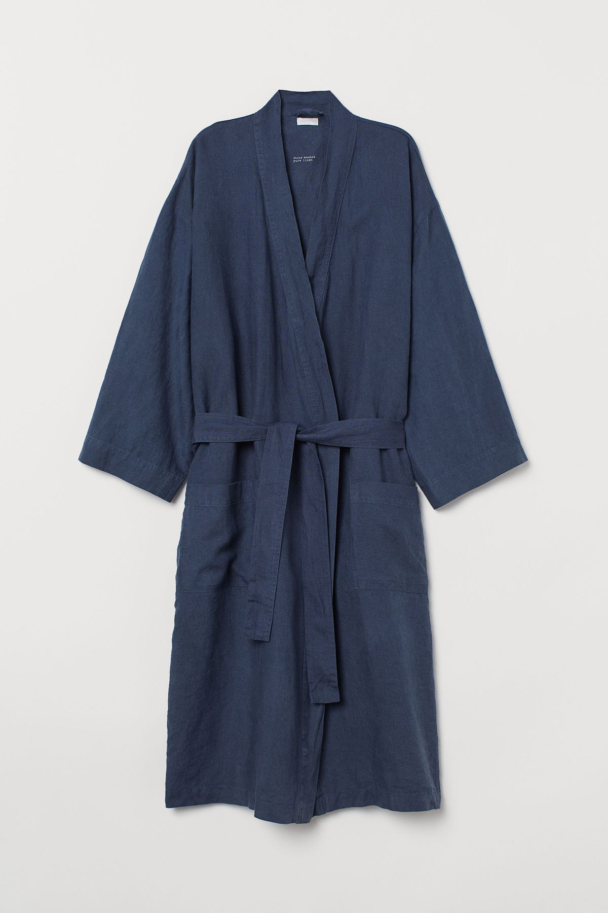 Premium Linen-Blend Kimono Bathrobe – Lightweight Breathable Comfort